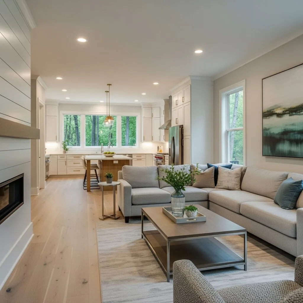 Newly renovated calm home interior after a remodel