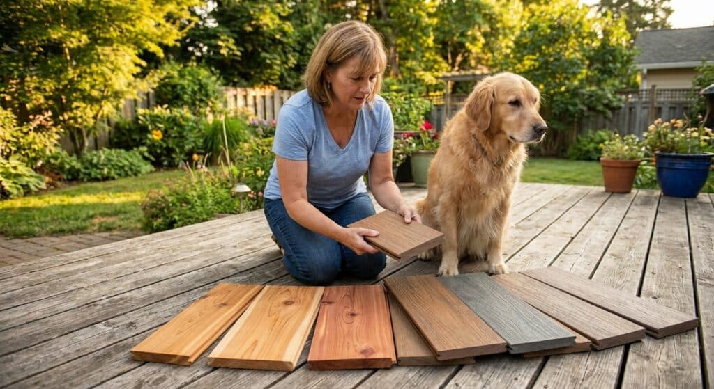 Professionally built backyard deck on a metro Atlanta home
