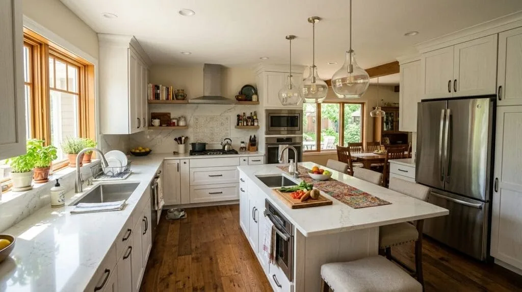 Builder-grade custom home interior with standard finishes in North Georgia
