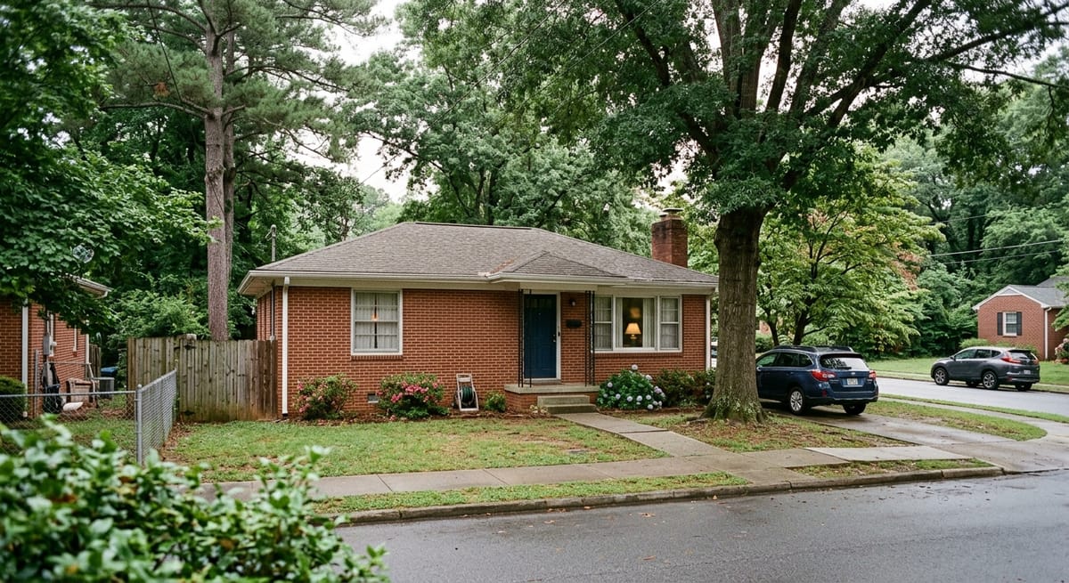 Cramped suburban lot with no room for home addition, illustrating when moving beats building in Metro Atlanta